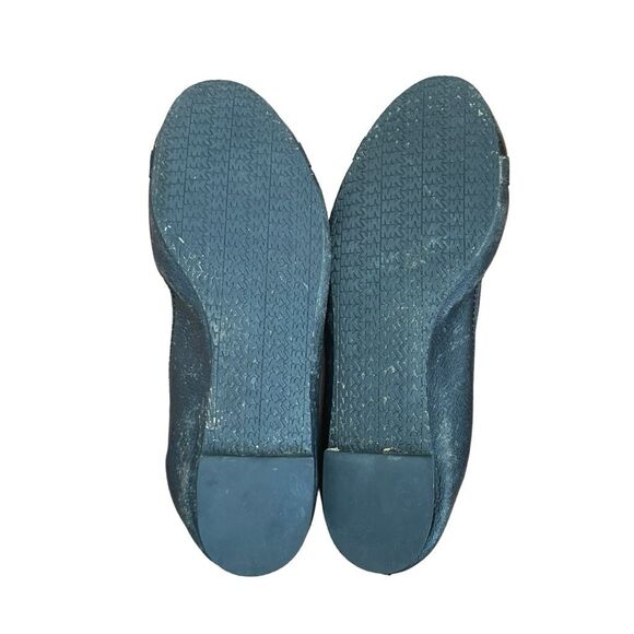 Michael Kors Dixie Bow Ballet Flats Black Leather Patent Cap Toe Slip-On 7 - Picture 7 of 11